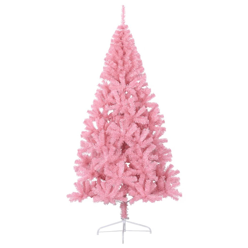 Artificial Half Christmas Tree with Stand Pink 210 cm PVC