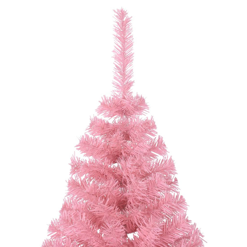 Artificial Half Christmas Tree with Stand Pink 210 cm PVC