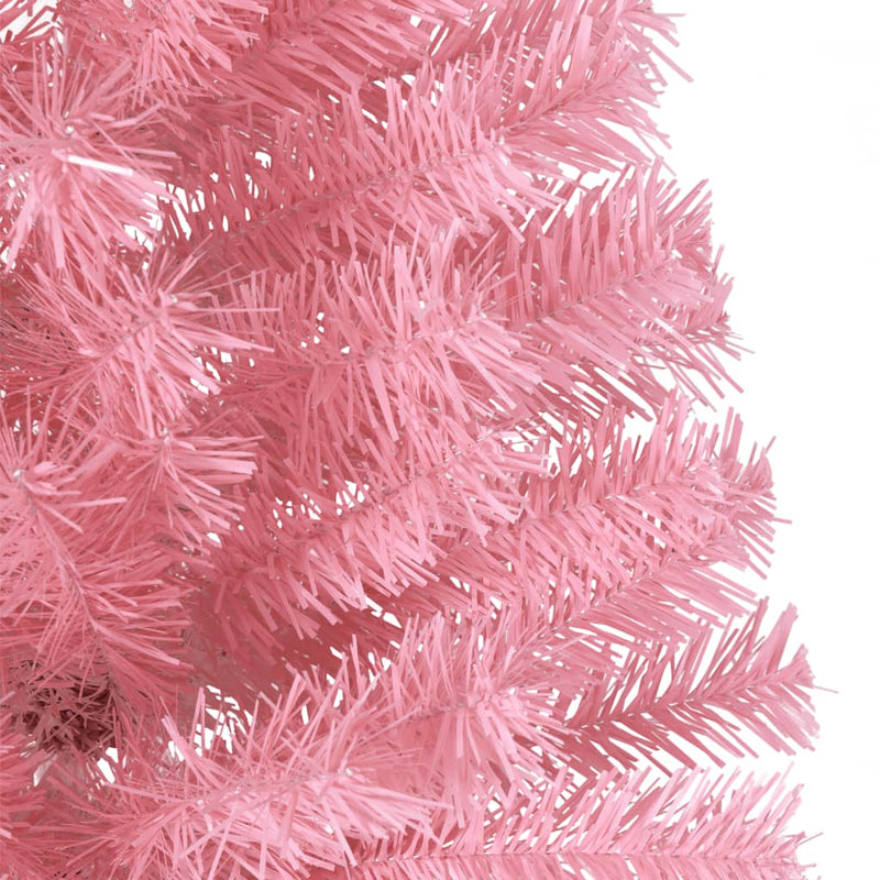 Artificial Half Christmas Tree with Stand Pink 210 cm PVC