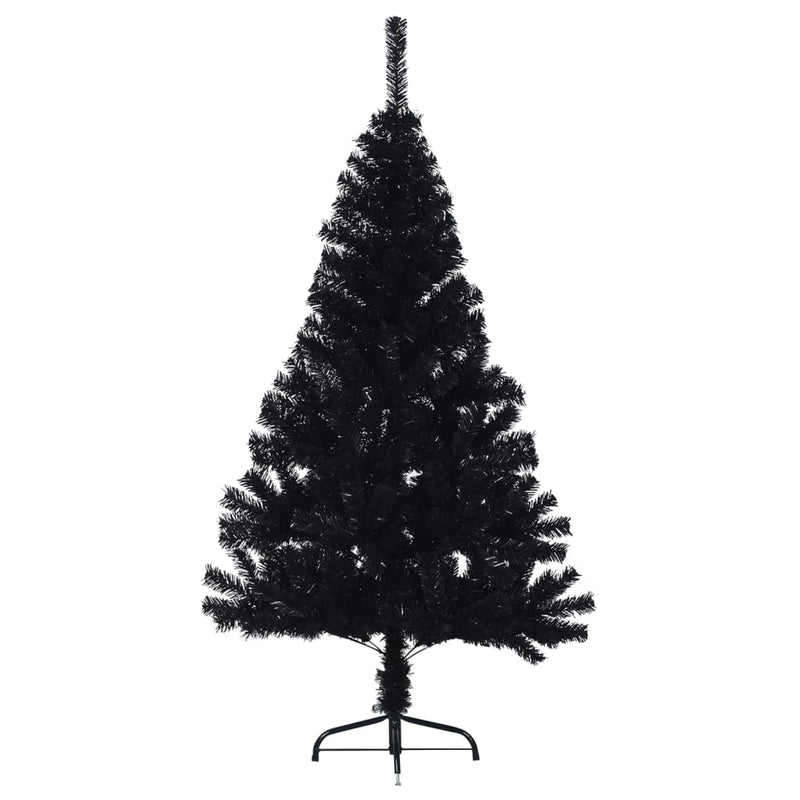 Artificial Half Christmas Tree with Stand Black 120 cm PVC