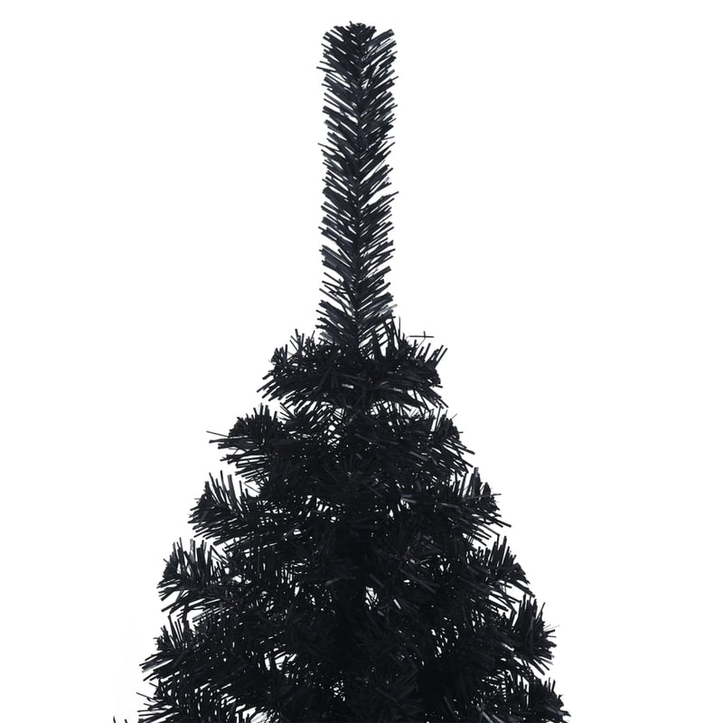 Artificial Half Christmas Tree with Stand Black 120 cm PVC