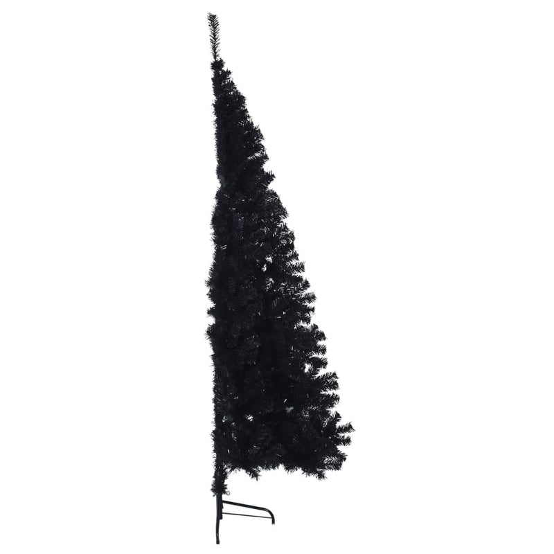 Artificial Half Christmas Tree with Stand Black 210 cm PVC