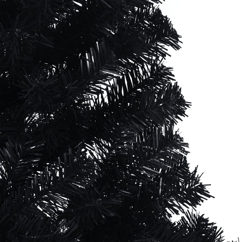 Artificial Half Christmas Tree with Stand Black 210 cm PVC