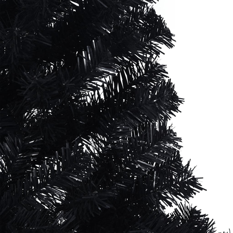 Artificial Half Christmas Tree with Stand Black 240 cm PVC