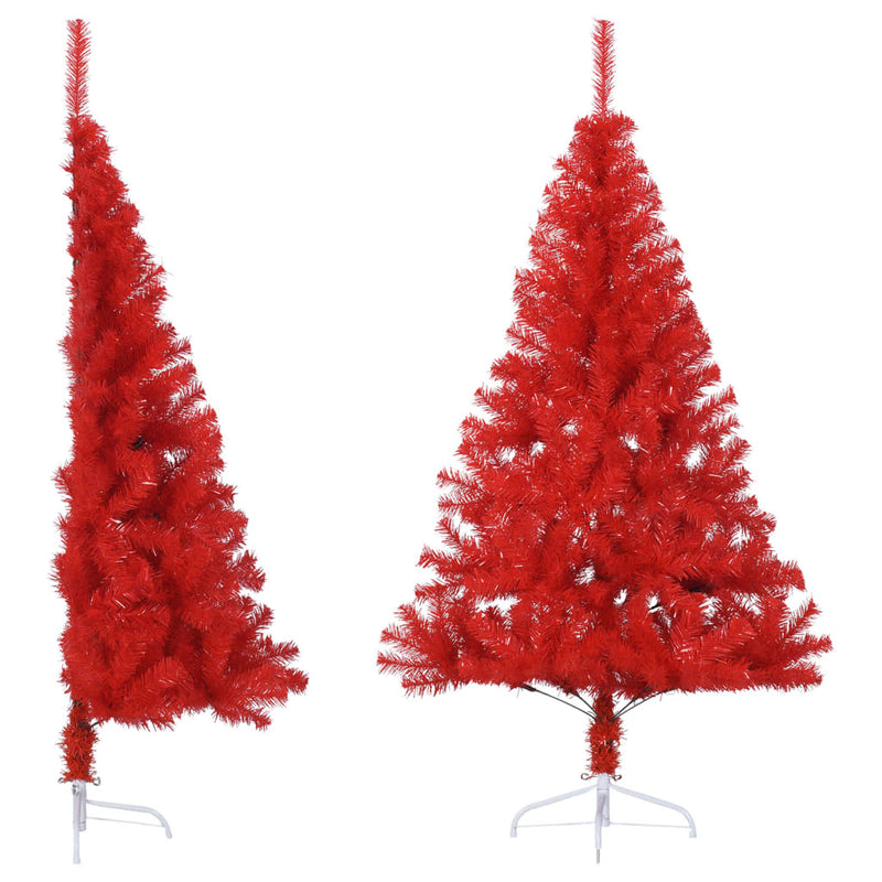 Artificial Half Christmas Tree with Stand Red 120 cm PVC