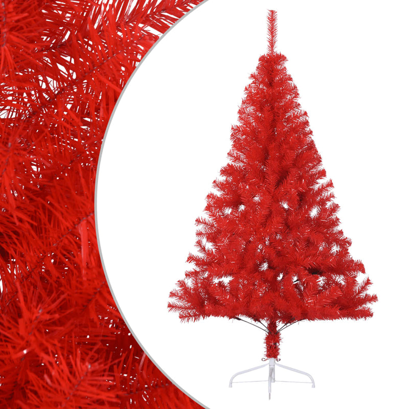 Artificial Half Christmas Tree with Stand Red 120 cm PVC