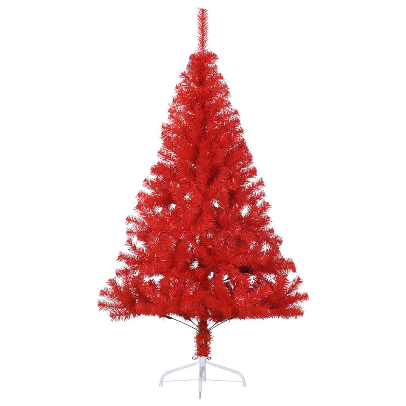 Artificial Half Christmas Tree with Stand Red 120 cm PVC