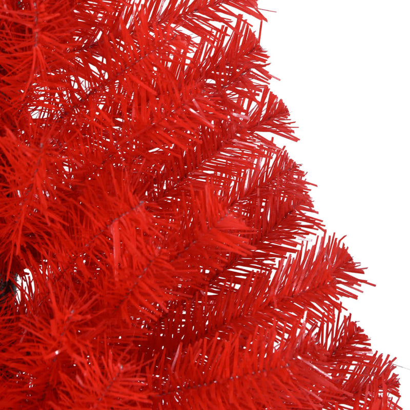 Artificial Half Christmas Tree with Stand Red 120 cm PVC