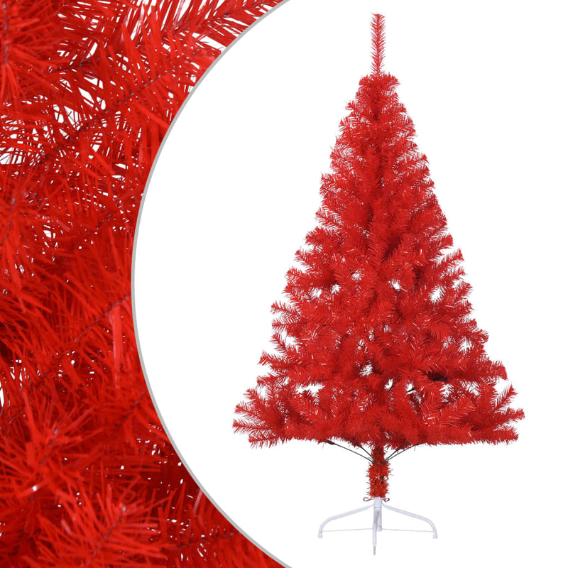 Artificial Half Christmas Tree with Stand Red 180 cm PVC