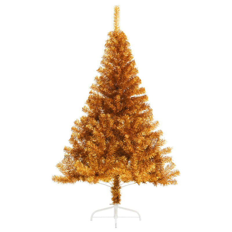 Artificial Half Christmas Tree with Stand Gold 150 cm PET