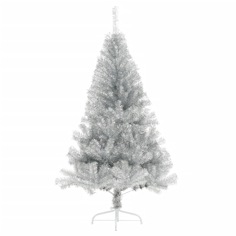 Artificial Half Christmas Tree with Stand Silver 120 cm PET