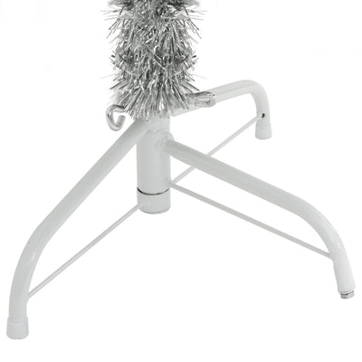 Artificial Half Christmas Tree with Stand Silver 150 cm PET