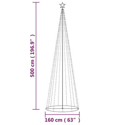 Christmas Cone Tree Blue 732 LEDs 160x500 cm