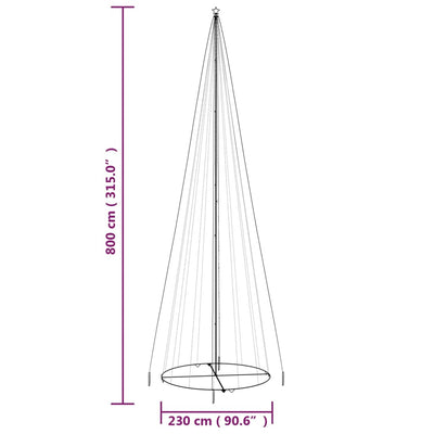 Christmas Cone Tree Warm White 3000 LEDs 230x800 cm