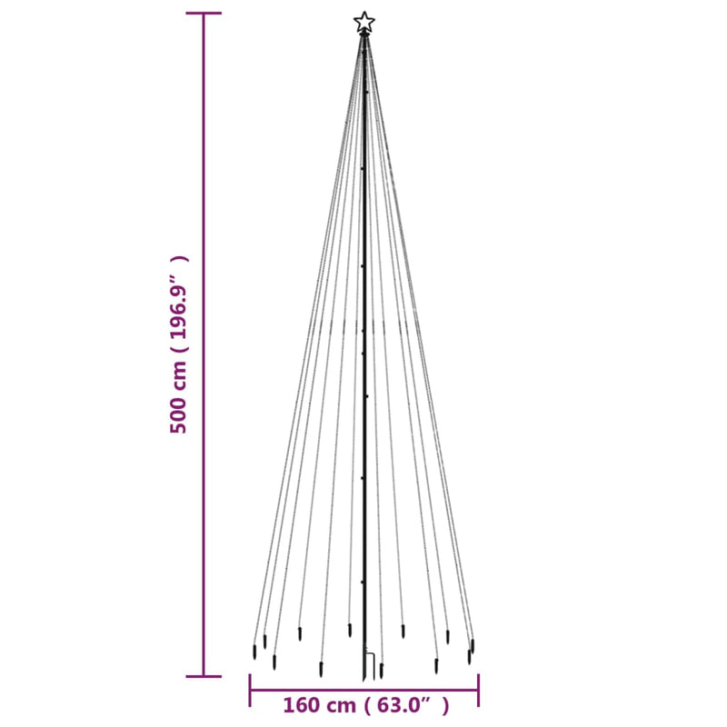 Christmas Tree with Spike Warm White 732 LEDs 500 cm