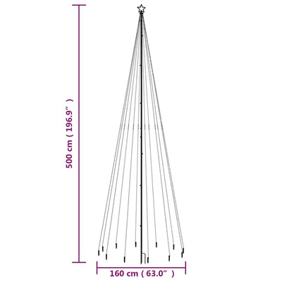 Christmas Tree with Spike Blue 732 LEDs 500 cm