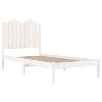 Bed Frame without Mattress White Solid Wood 90x190 cm