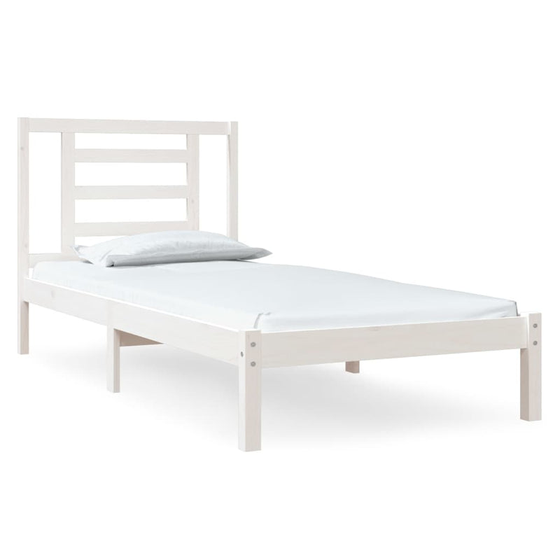 Bed Frame without Mattress White 90x190 cm Solid Wood Pine