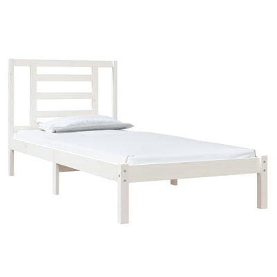 Bed Frame without Mattress White 90x190 cm Solid Wood Pine