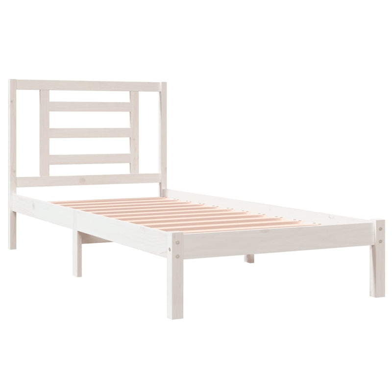 Bed Frame without Mattress White 90x190 cm Solid Wood Pine