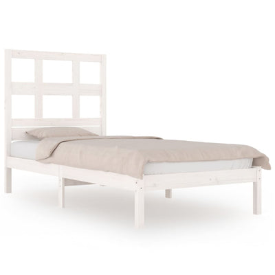 Bed Frame without Mattress White 90x190 cm Solid Wood Pine