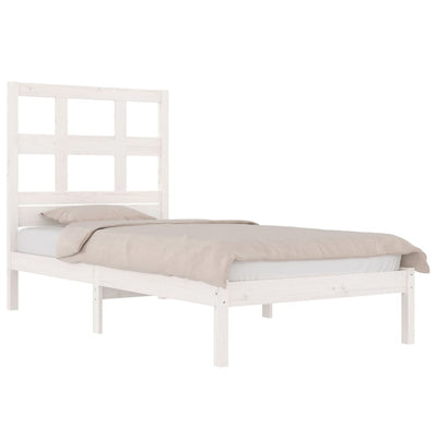 Bed Frame without Mattress White 90x190 cm Solid Wood Pine