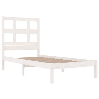 Bed Frame without Mattress White 90x190 cm Solid Wood Pine