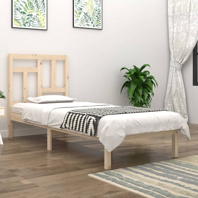 Bed Frame without Mattress 90x190 cm Solid Wood Pine