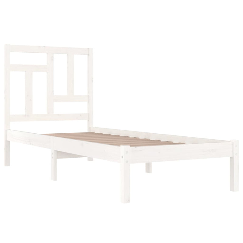 Bed Frame without Mattress White 90x190 cm Solid Wood Pine