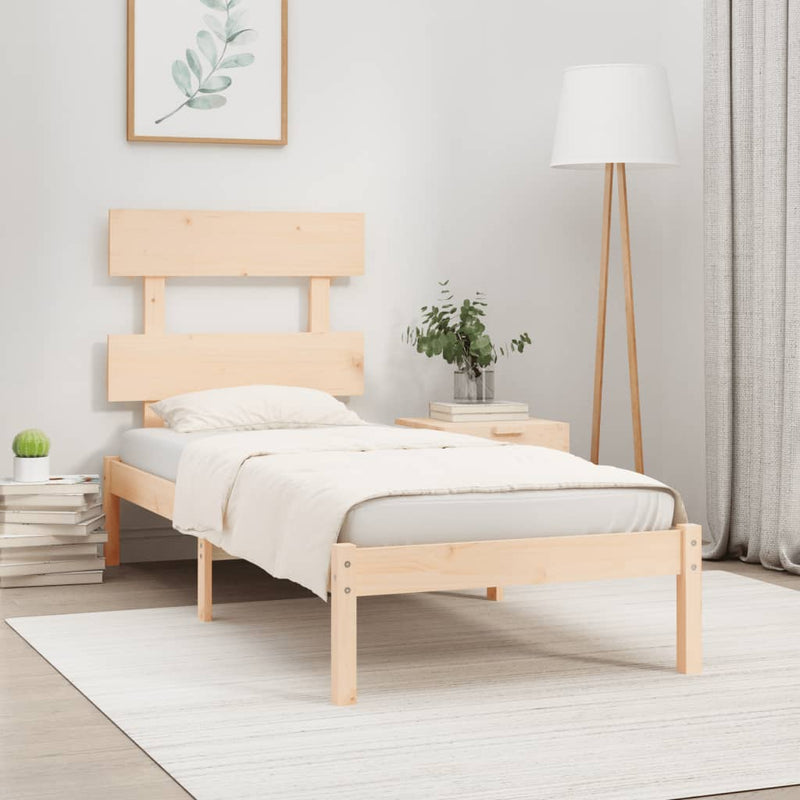 Bed Frame without Mattress 90x190 cm Solid Wood