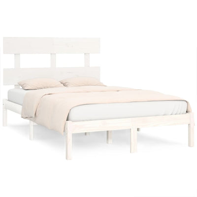 Bed Frame without Mattress White 150x200 cm Solid Wood