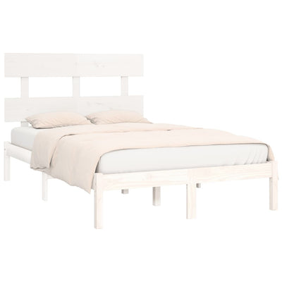 Bed Frame without Mattress White 150x200 cm Solid Wood