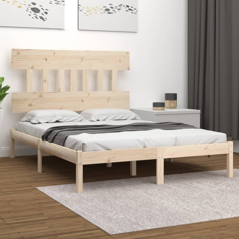 Bed Frame without Mattress 183x203 cm King Solid Wood