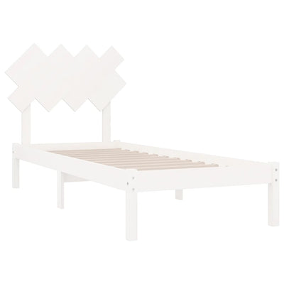 Bed Frame without Mattress White 90x190 cm Solid Wood