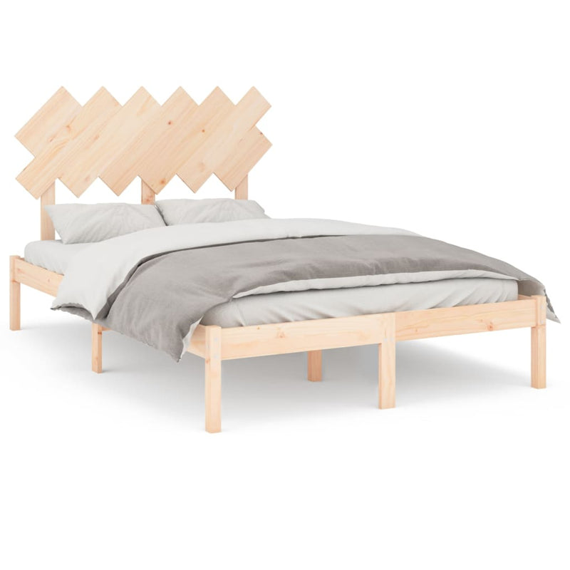 Bed Frame without Mattress 135x190 cm Solid Wood