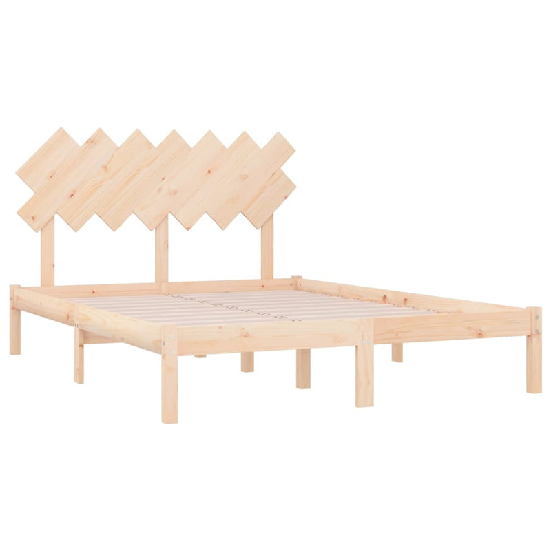 Bed Frame without Mattress 135x190 cm Solid Wood