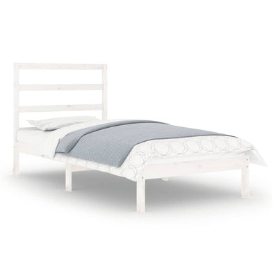 Bed Frame without Mattress White 90x190 cm Solid Wood