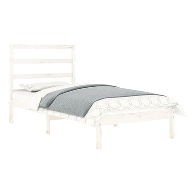 Bed Frame without Mattress White 90x190 cm Solid Wood