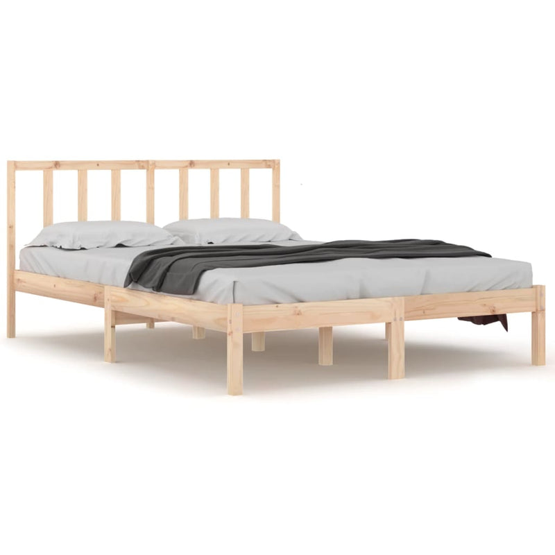 Bed Frame without Mattress Solid Wood Pine 150x200 cm