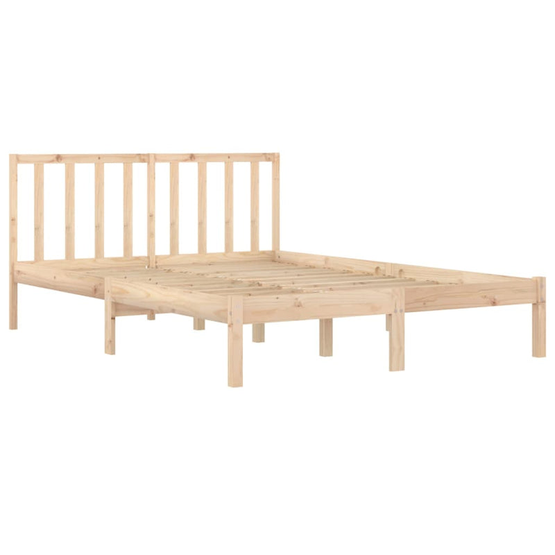 Bed Frame without Mattress Solid Wood Pine 183x203 cm King