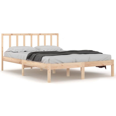 Bed Frame without Mattress Solid Wood Pine 135x190 cm