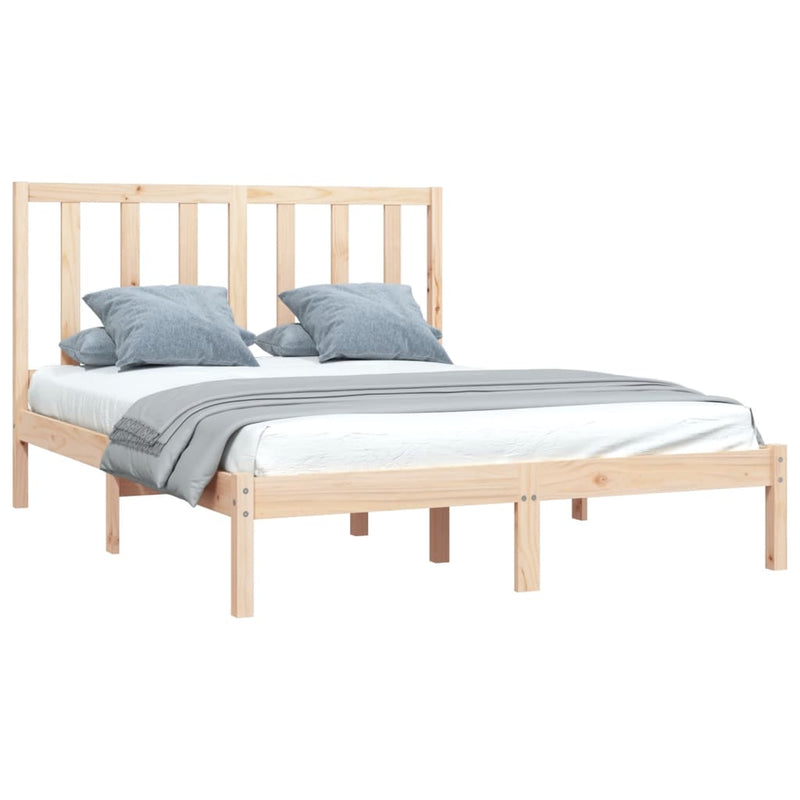 Bed Frame without Mattress Solid Wood Pine 150x200 cm