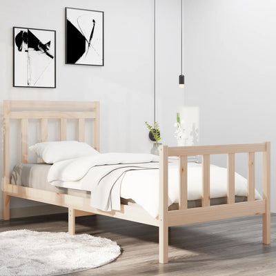 Bed Frame without Mattress 90x190 cm Solid Wood