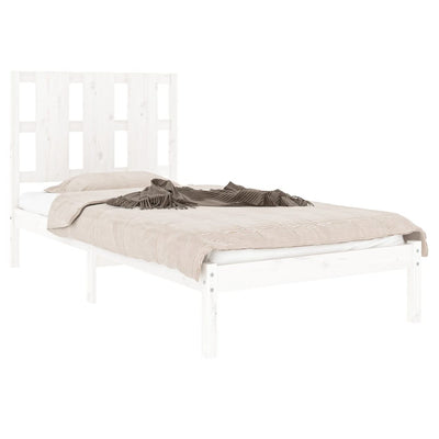 Bed Frame without Mattress White 90x190 cm Solid Wood