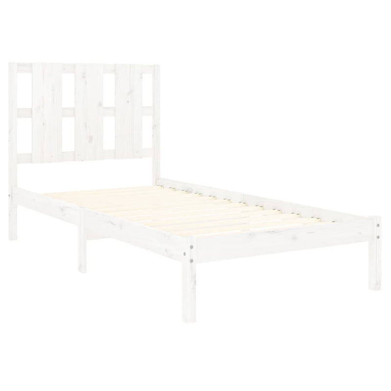 Bed Frame without Mattress White 90x190 cm Solid Wood