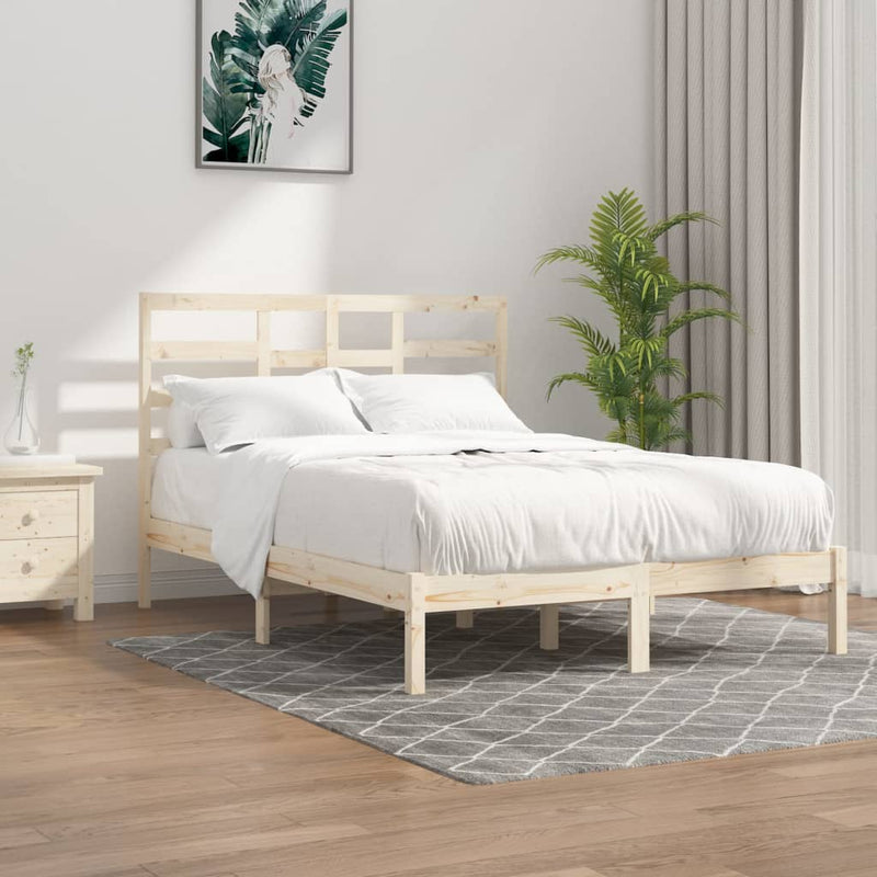 Bed Frame without Mattress Solid Wood 135x190 cm