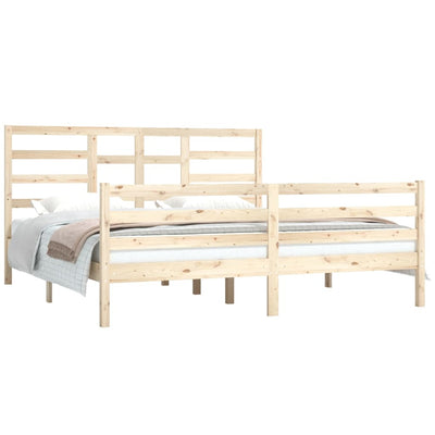 Bed Frame without Mattress Solid Wood 183x203 cm King