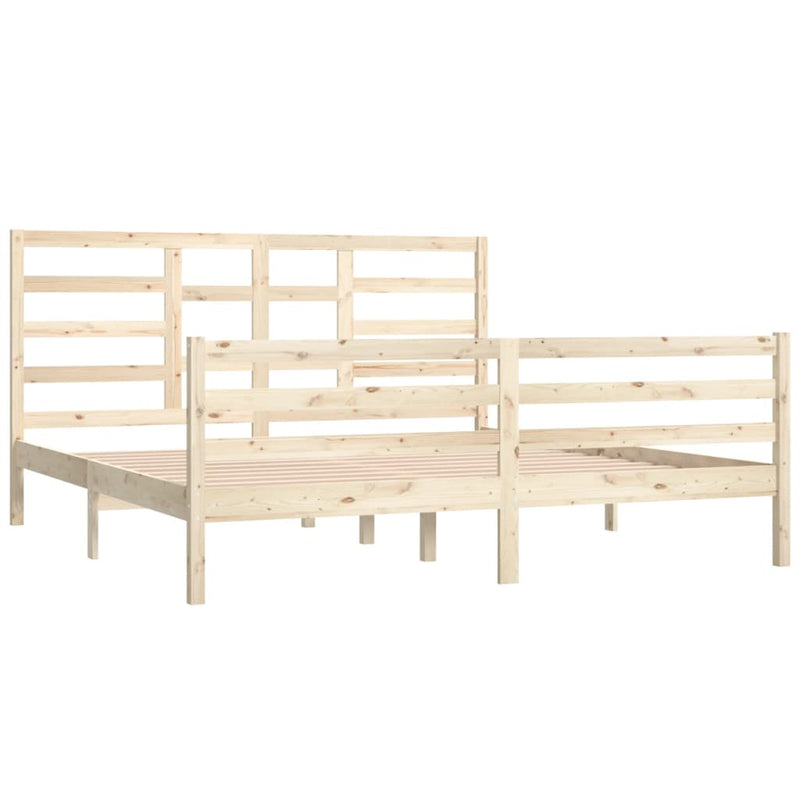 Bed Frame without Mattress Solid Wood 183x203 cm King