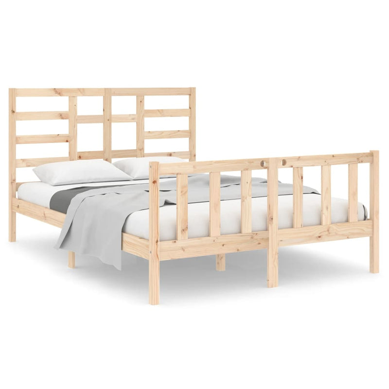 Bed Frame without Mattress Solid Wood 135x190 cm