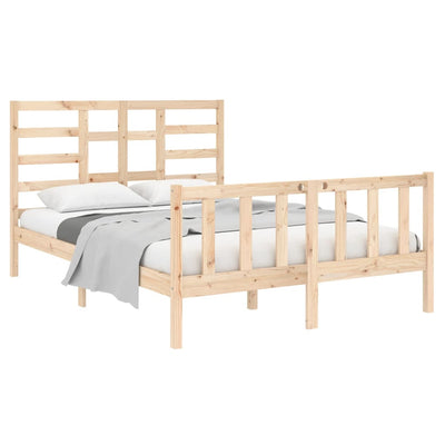 Bed Frame without Mattress Solid Wood 135x190 cm